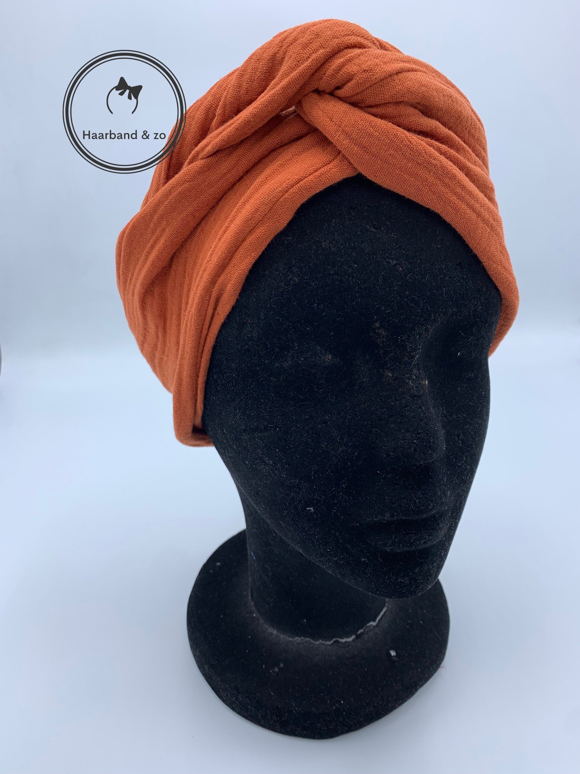 Haarband & zo, Haarband met ijzerdraad van hydrofiel in roestkleur (art.nr. 13-01)