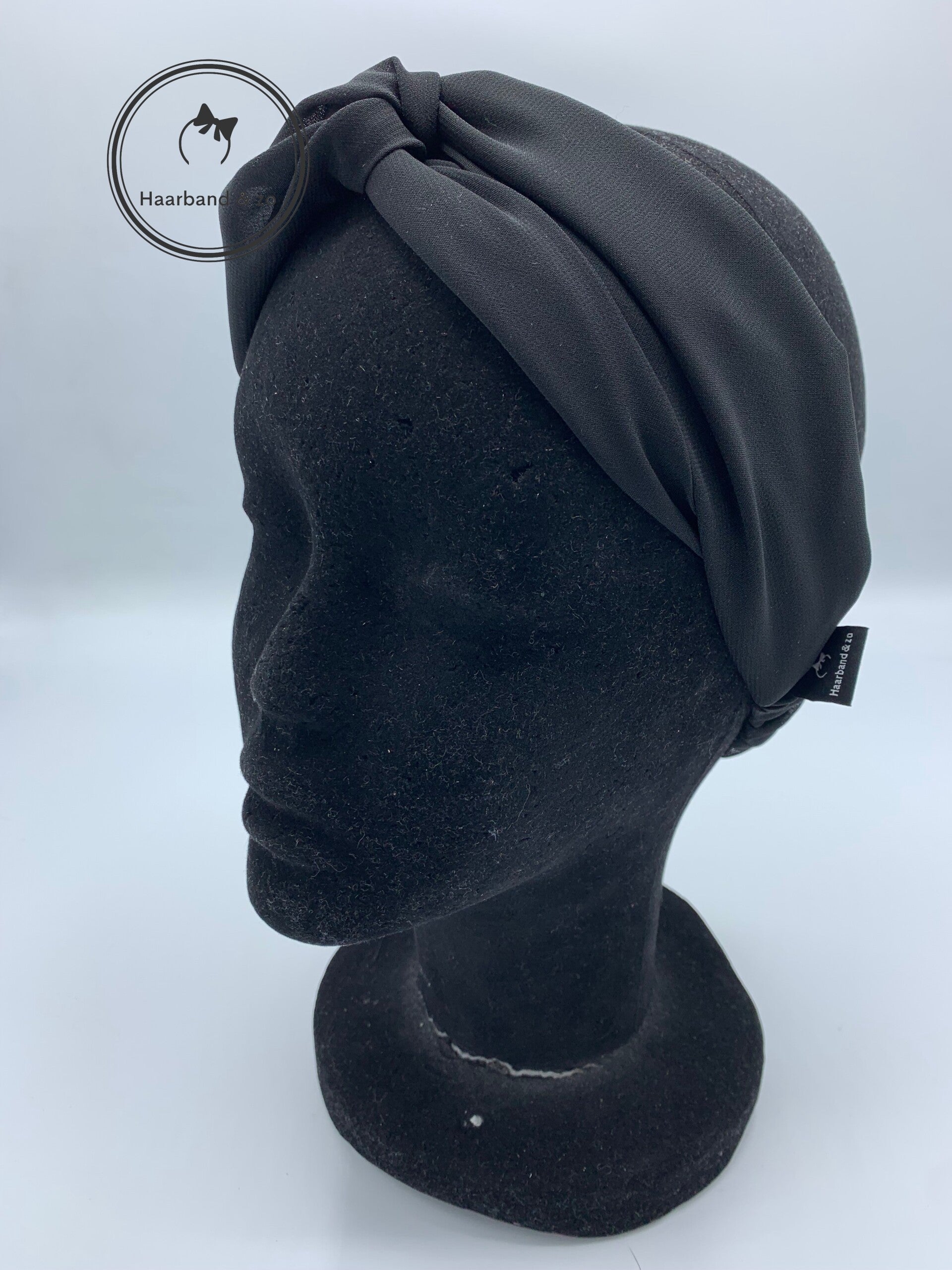 Haarband & zo, Elastische haarband met twist van chiffon, in zwart (art.nr. 150-04)