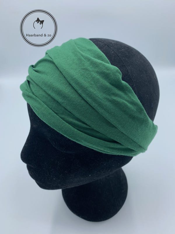 Elastische haarband van tricot, in de kleur donkergroen (art.nr. 151-06)