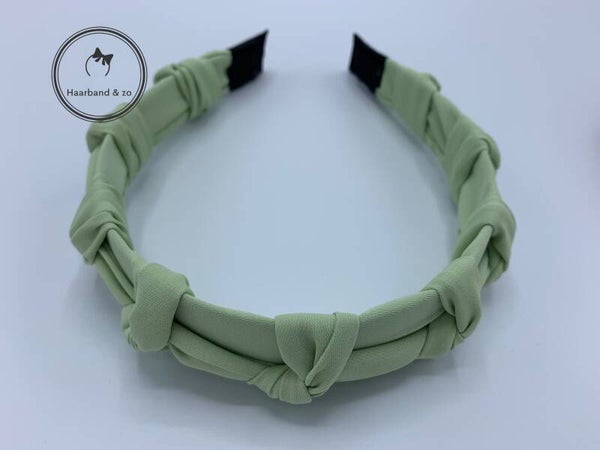 Booghaarband met knopen, mintgroen (art.nr. 159-09)