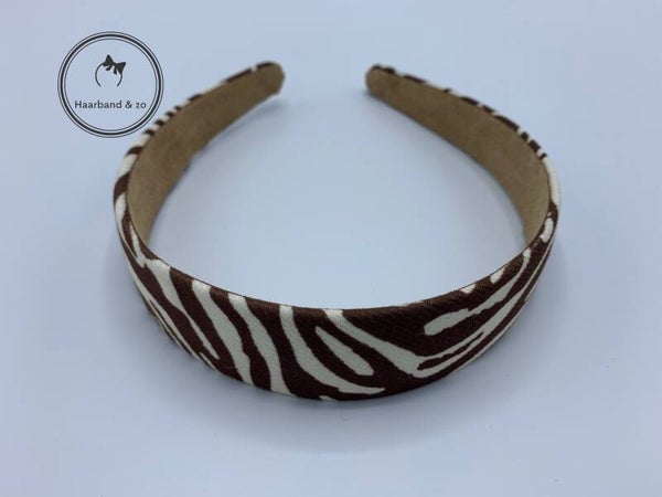 Basic booghaarband in zebraprint bruin (203-07)