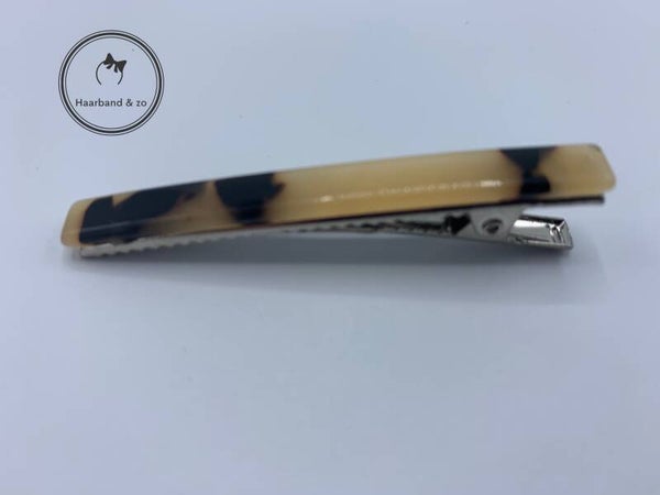 Haarclip, gemarmerd acryl, beige/bruin (210-04)