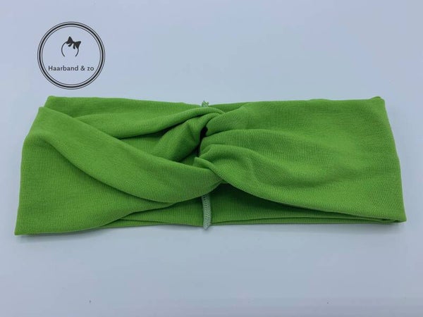 Elastische haarband met twist, limegroen (art.nr. 213-03)