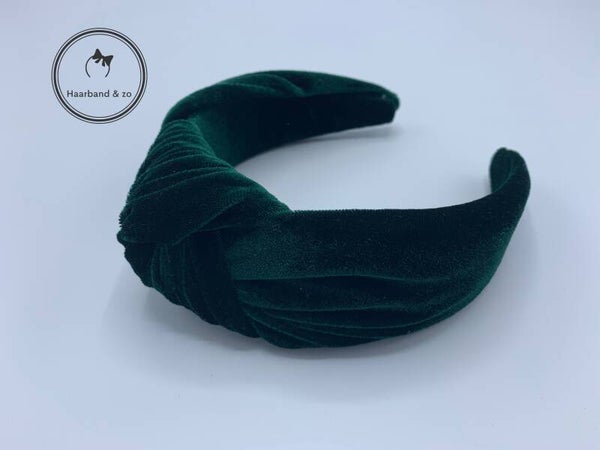 Extra brede booghaarband van glanzend fluweel, smaragdgroen (art.nr. 223-03)