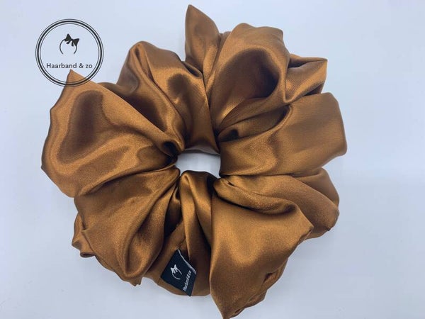 Haarband & zo XL-scrunchie van satijn in koperkleur (art 276-08)