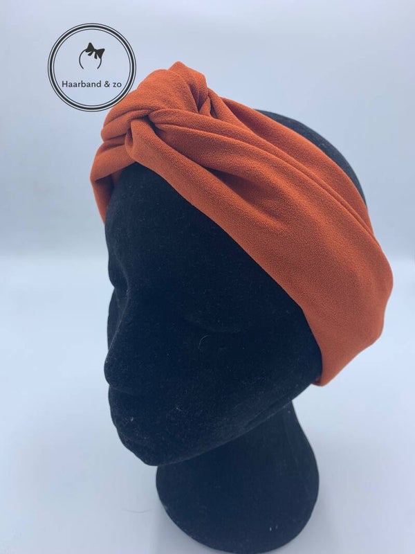 Haarband & zo, Haarband met ijzerdraad van scuba crêpe, roestbruin (art.nr. 280-02)