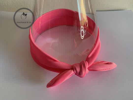 Basic elastische babyhaarband met strikje, roze (art.nr. 116-12)