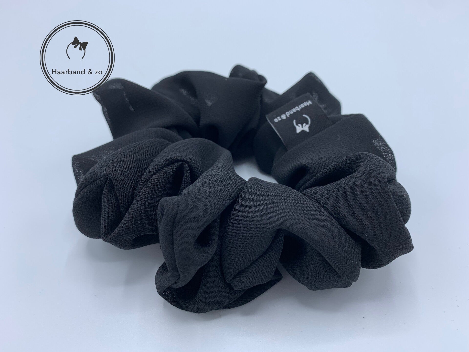 Haarband & zo, Scrunchie van chiffon, zwart (art.nr. 62-13)