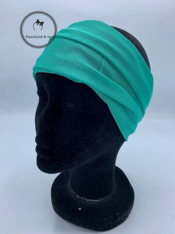 Haarband & zo, extra brede elastische haarband in effen kleur mintgroen (art.nr. 64-09)