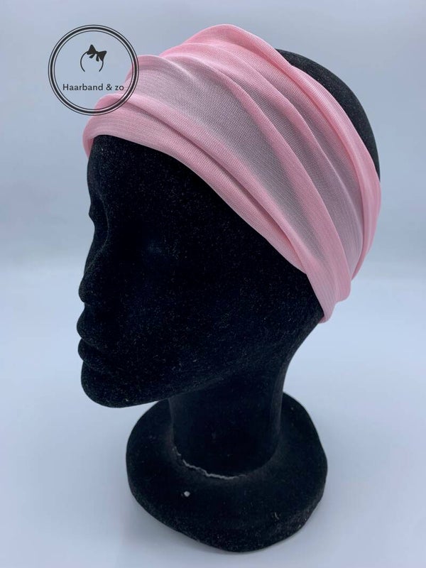 Haarband & zo, extra brede elastische haarband in effen kleur roze (art.nr. 64-10)
