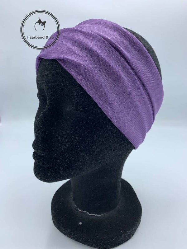 Haarband & zo, extra brede elastische haarband in effen kleur paars (art.nr. 64-12)