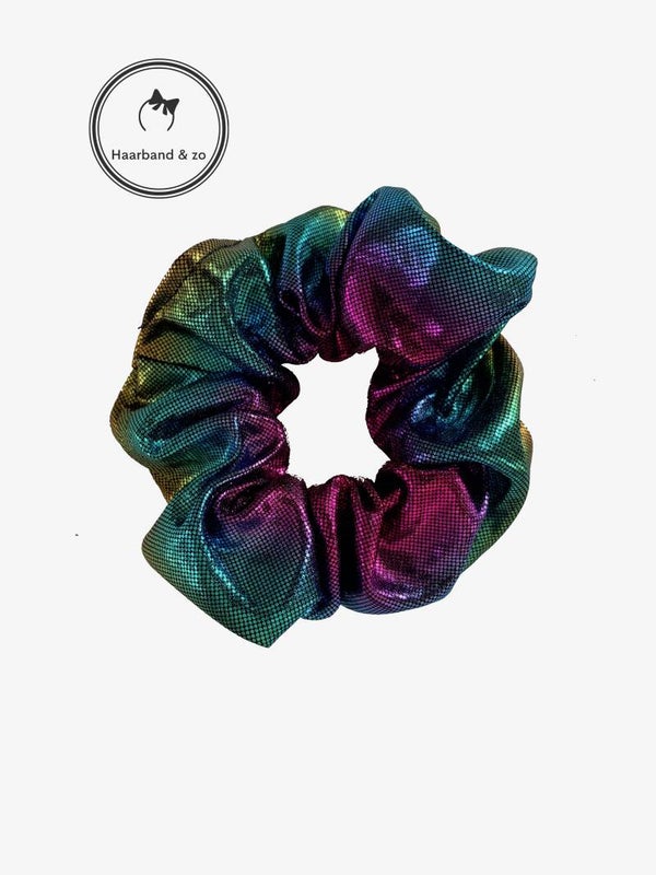 Metallic look scrunchie, paars (art.nr. 84-01)