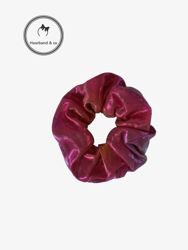 Metallic look scrunchie, roze (art.nr. 84-05)