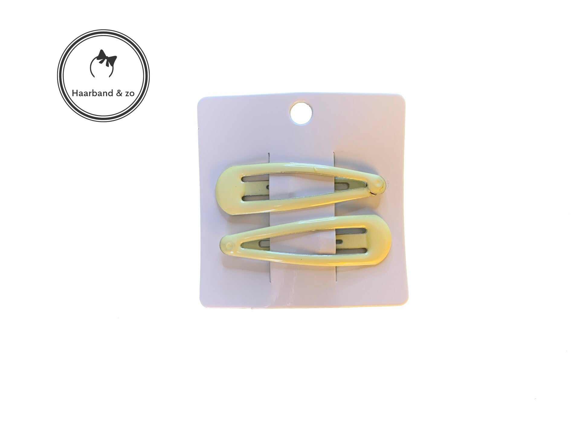 Setje van 2 basic haarspeldjes, zachtgeel (art. 103-13)