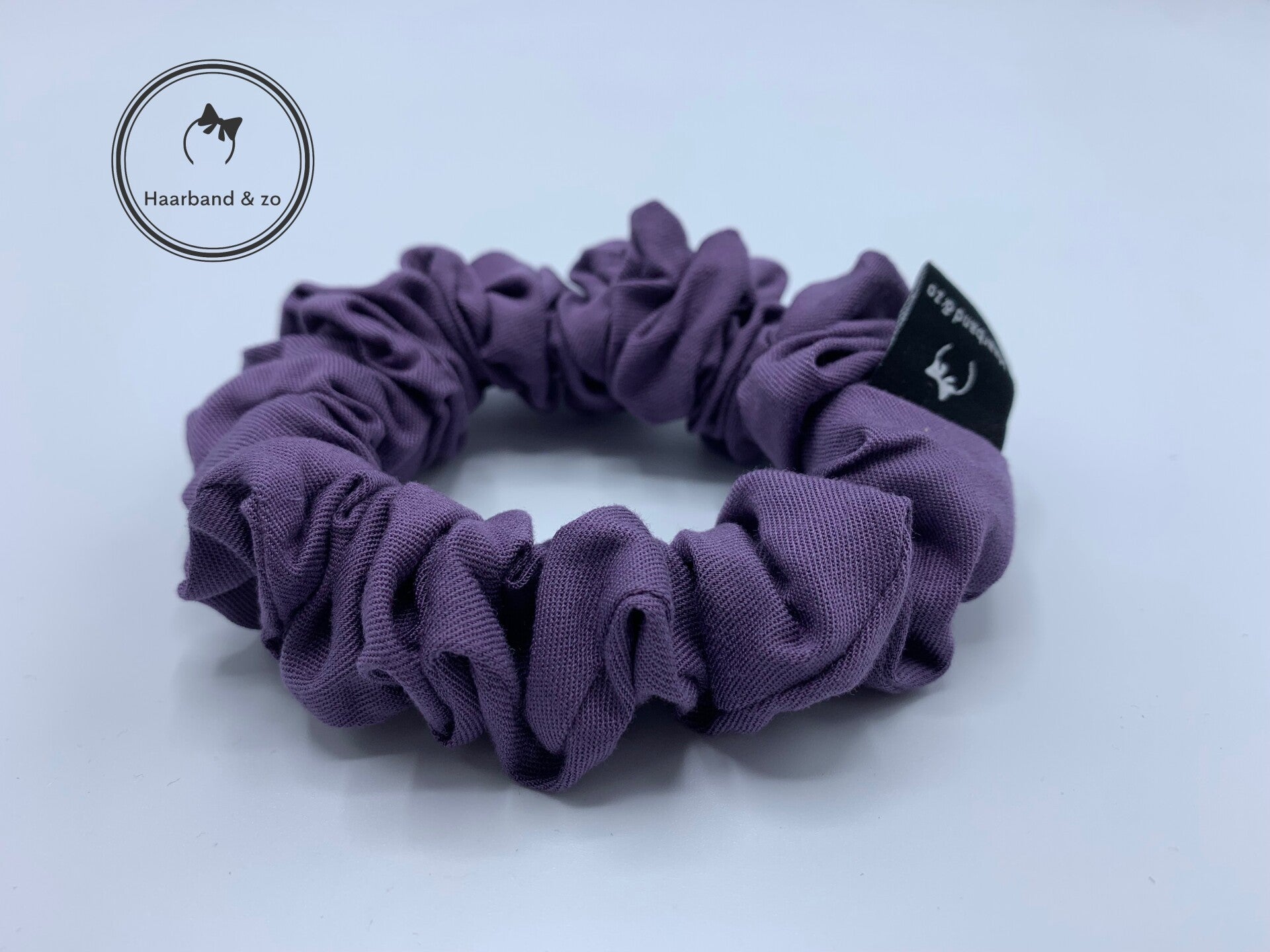 Haarband & zo, kleine scrunchie in viscose, lavendelpaars (art.nr. 94-09)