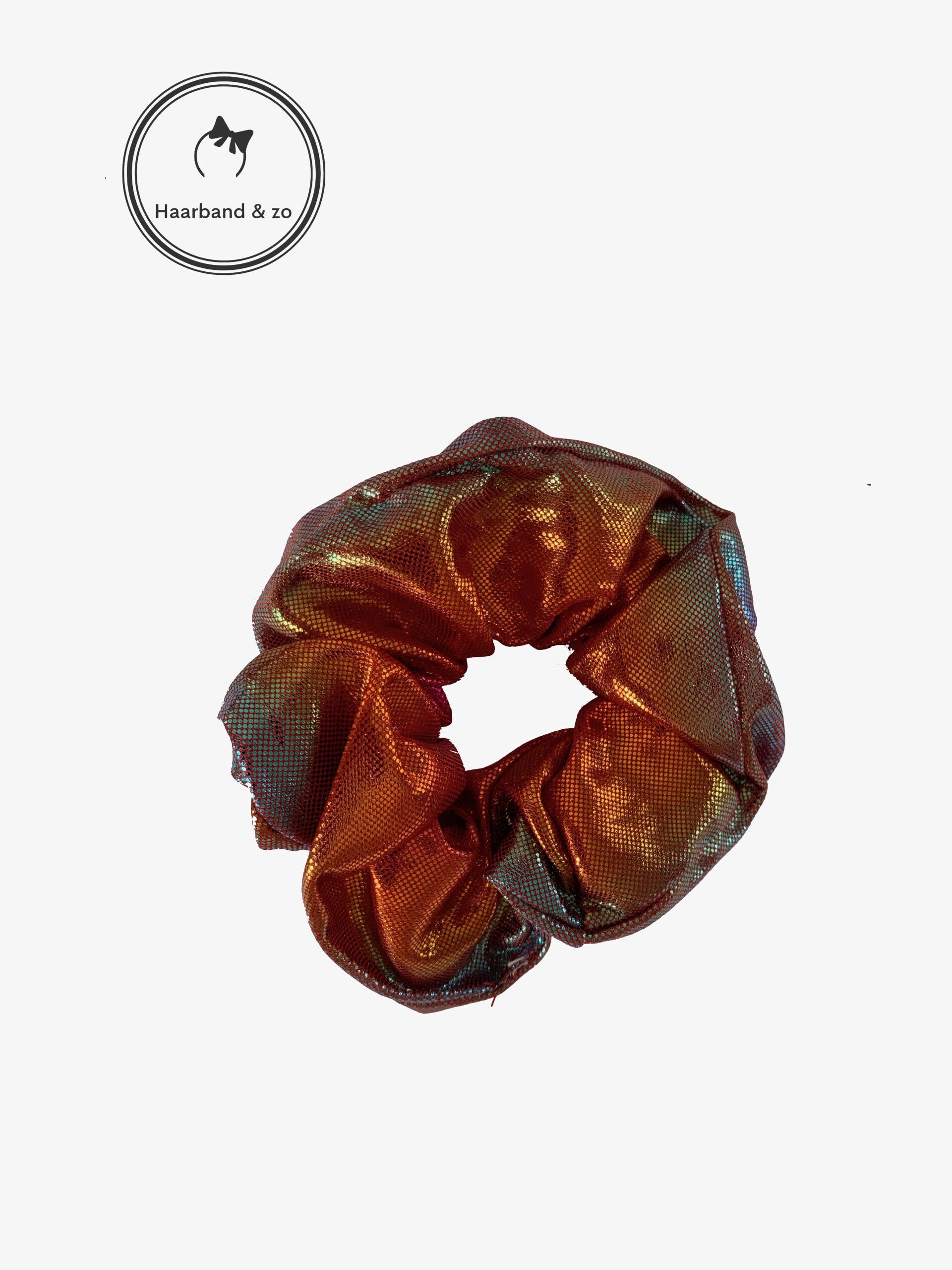 Metallic look scrunchie, oranje (art.nr. 84-02)