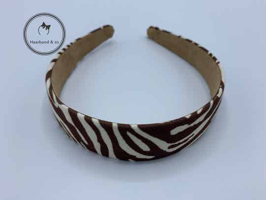 Basic booghaarband in zebraprint bruin (203-07)