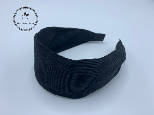 Extra brede booghaarband van fijn ribfluweel, zwart (art.nr. 259-03)