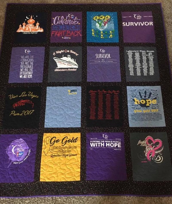 Custom 16-Block T-Shirt Quilt