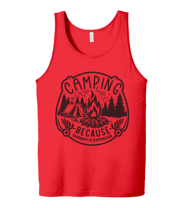 Camping Because Therapy is Expensive Tank Top
