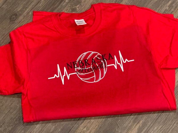 Nebraska Volleyball Heartbeat T-Shirt