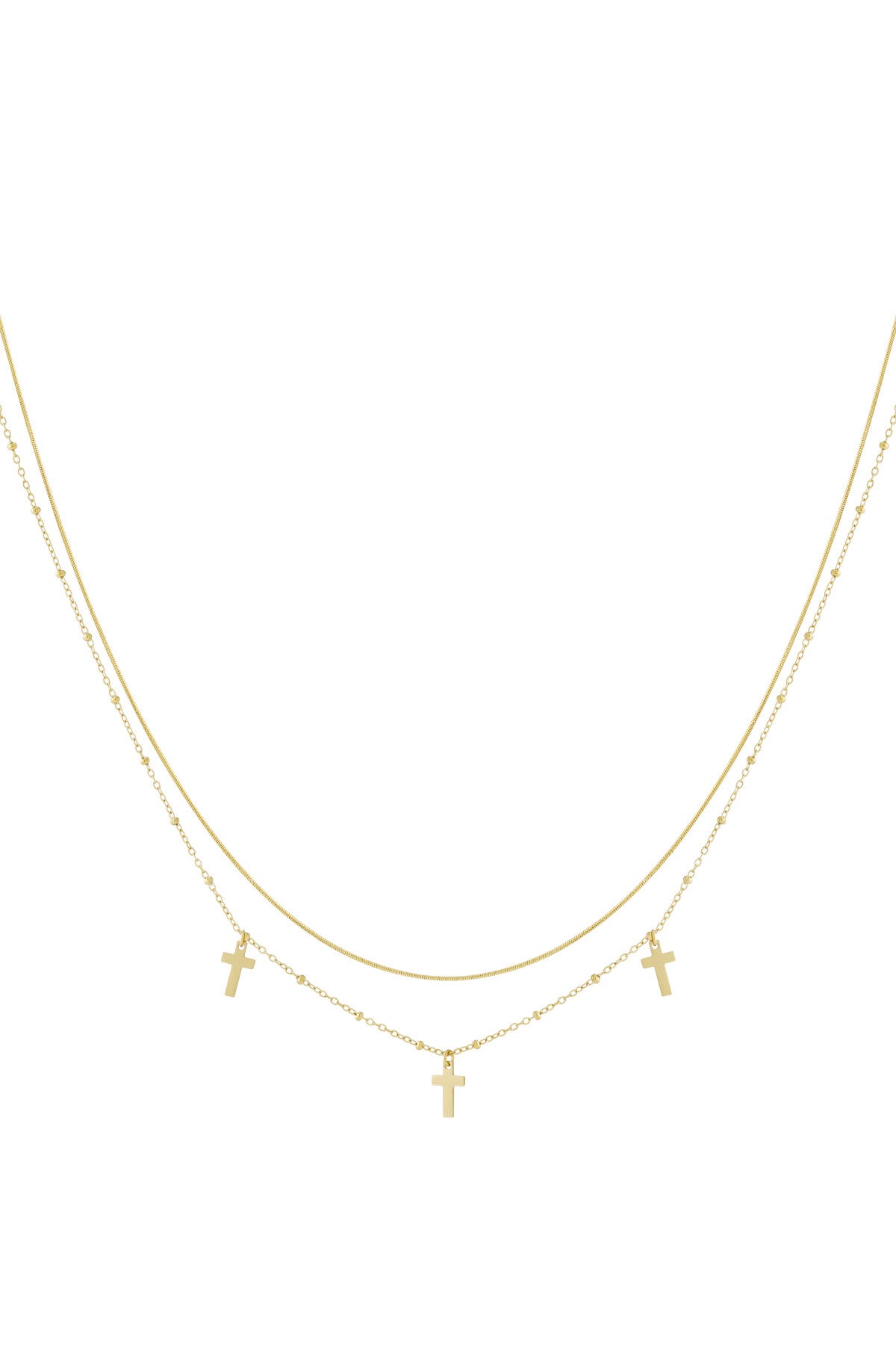 Ketting Stainless Steel kruis goud