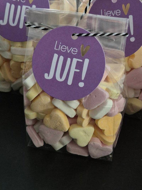 Zakje snoephartjes voor de Juf / Meester