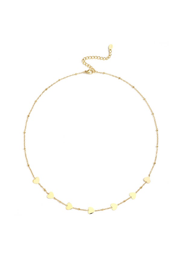 Ketting Stainless Steel hartjes goud