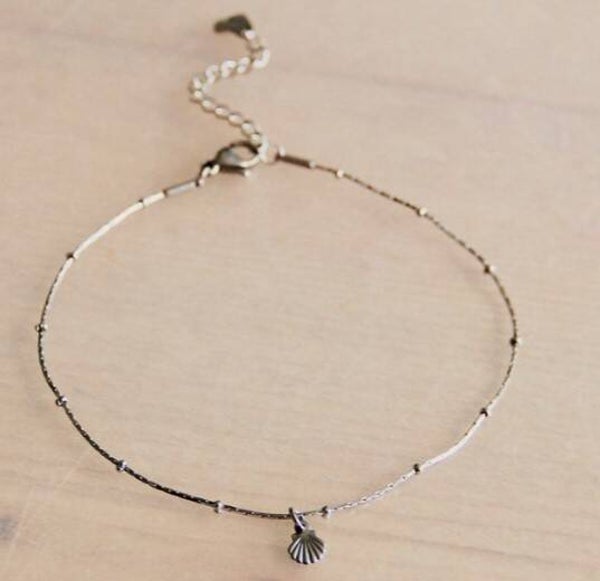 Enkelbandje Stainless Steel schelp zilver