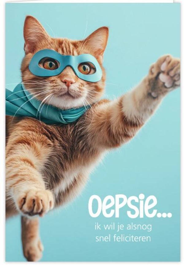 Kaart oepsie alsnog feliciteren