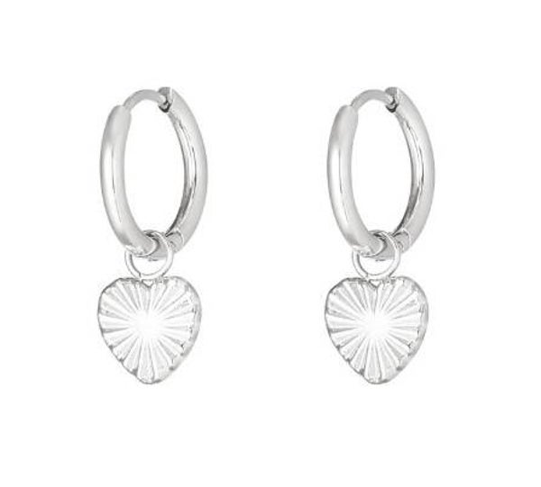 Oorbellen Stainless Steel pure love zilver