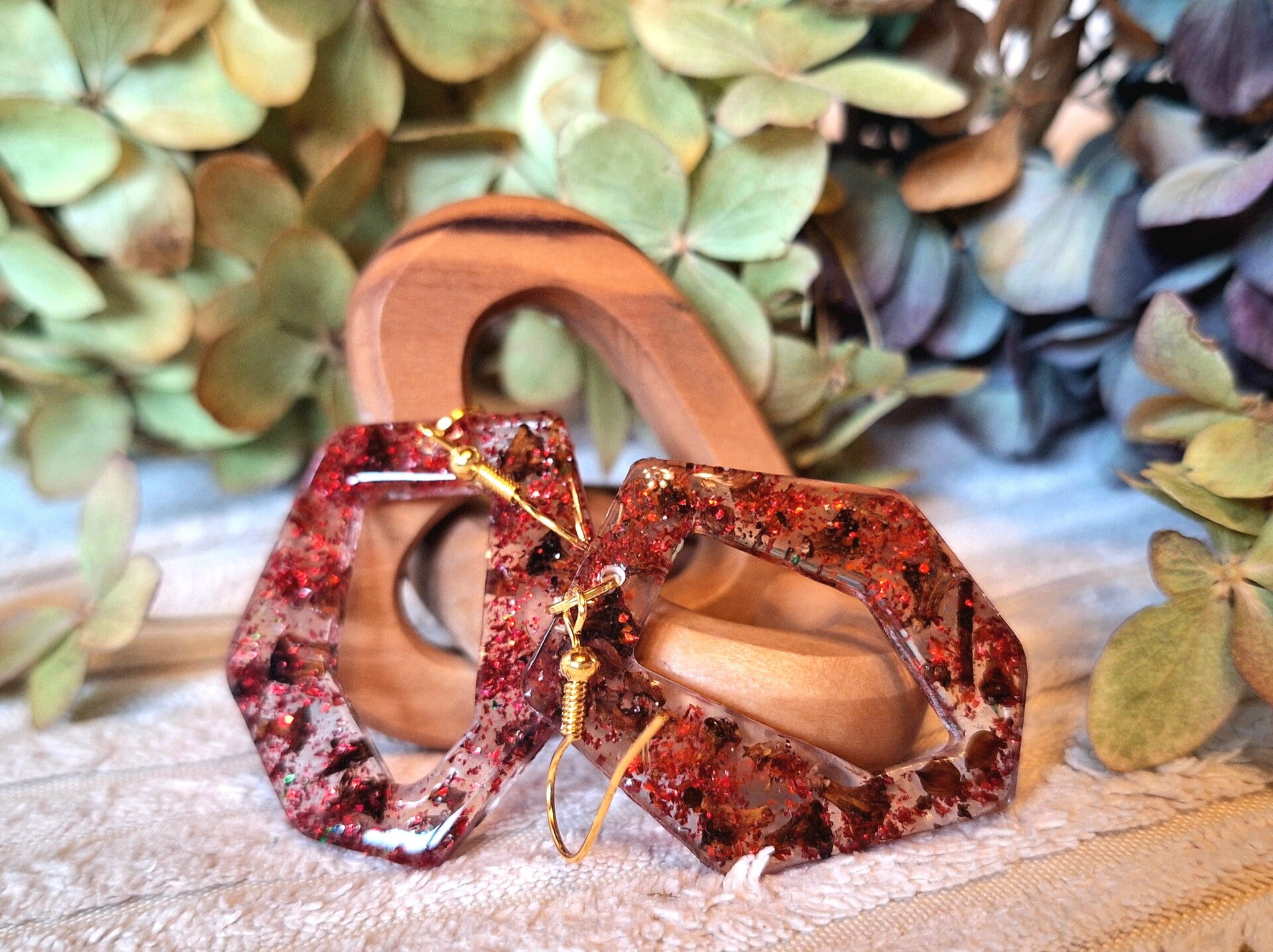 Hängeohrringe Sechseck