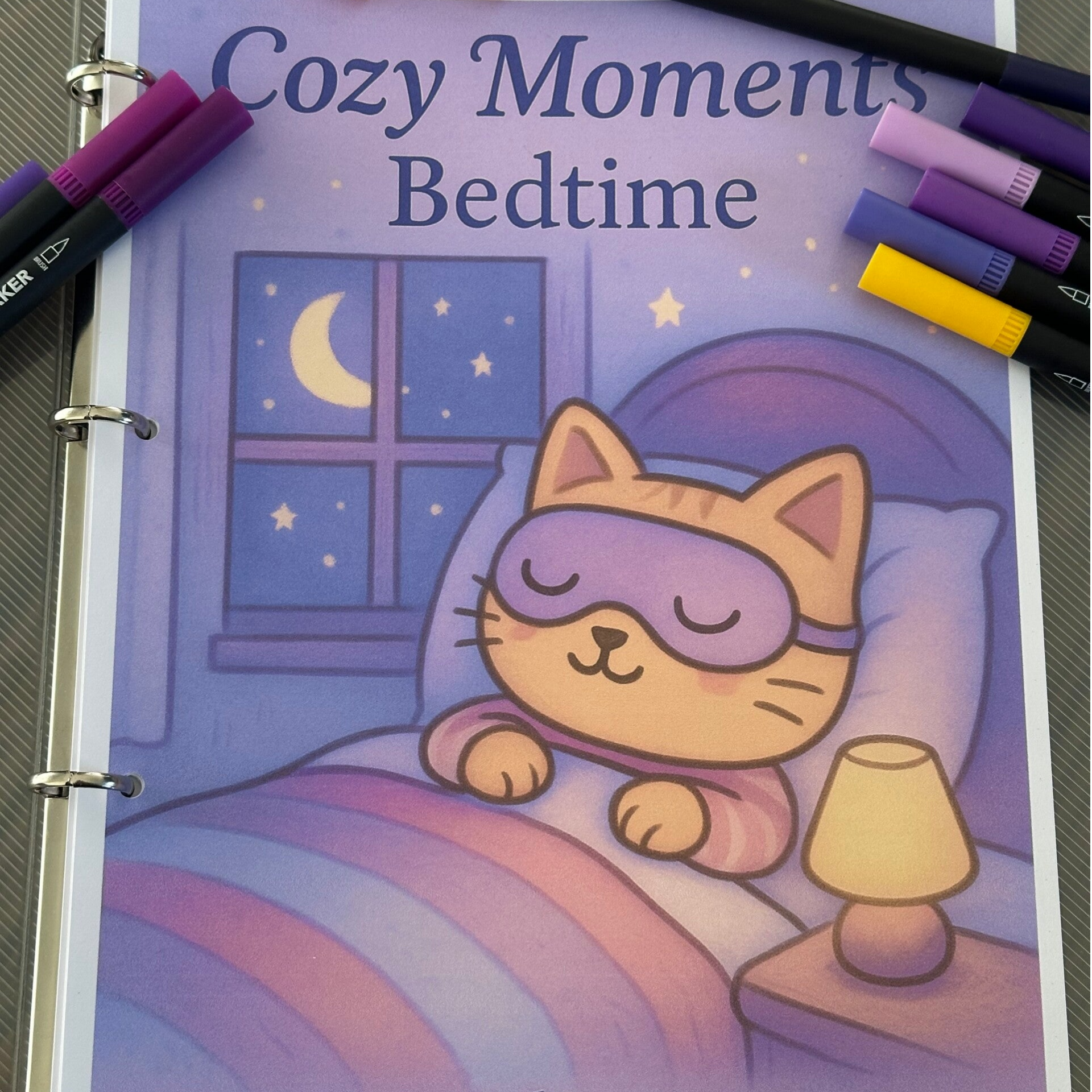 Cozy Moments Bedtime- A4 Kleurboek in Transparante map