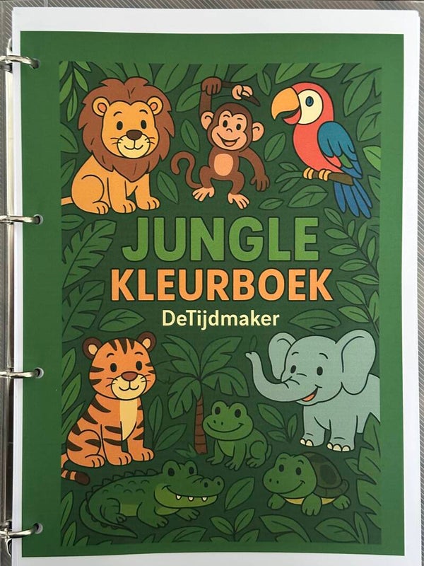 Jungle kleurboek - A4 kleurboek in transparante map
