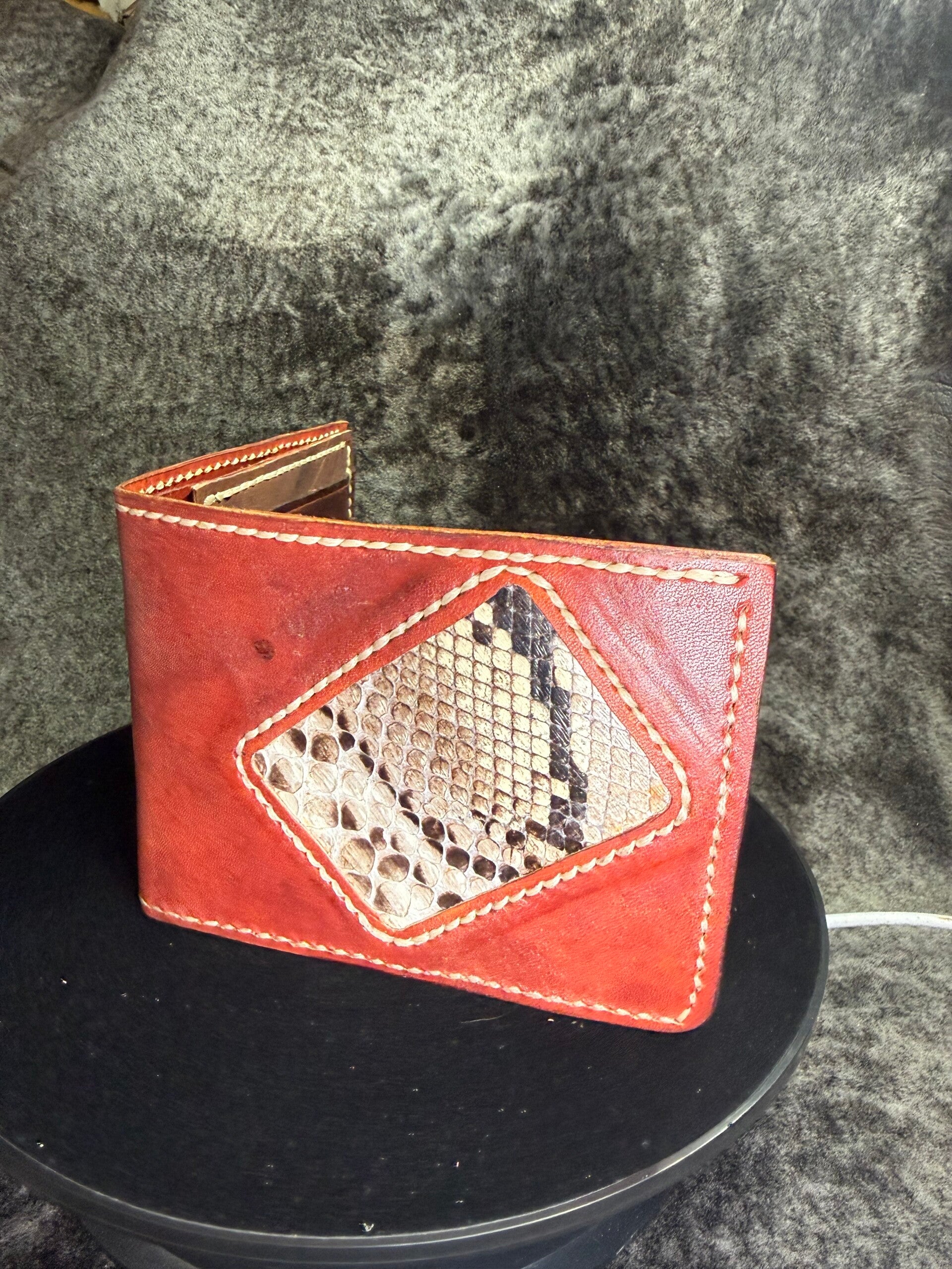 The Crimson Viper: Handcrafted Leather Bifold