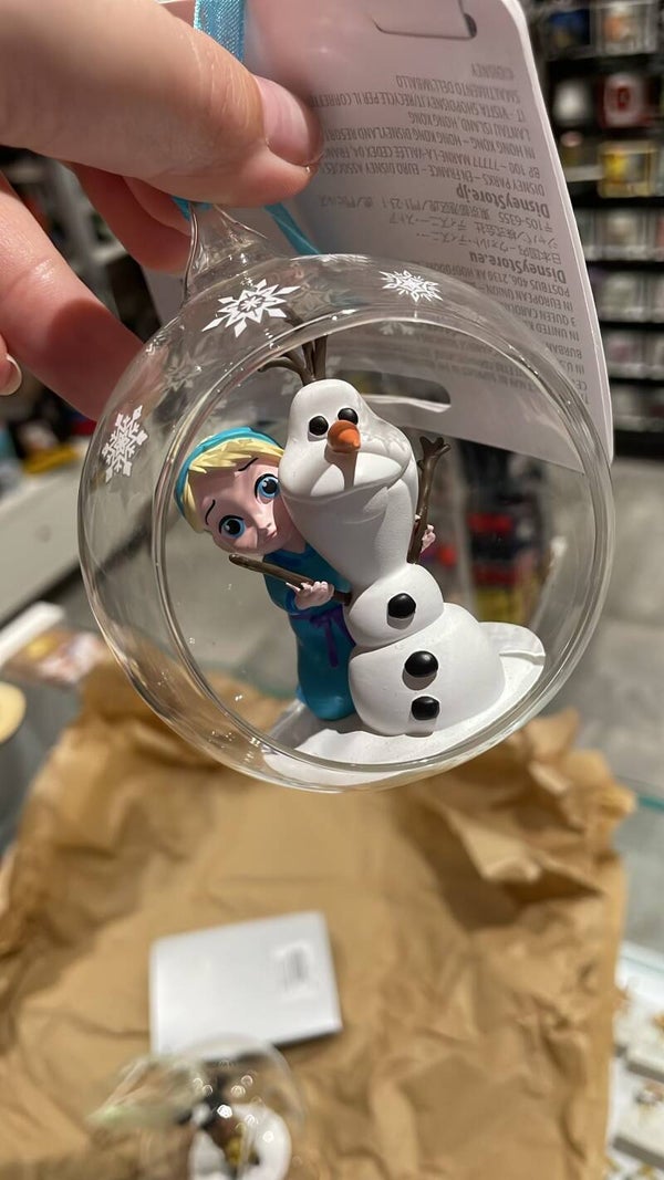 Kerstornament baby Elsa en Olaf frozen