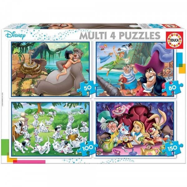 Puzzel Jungle book Alice Peter Pan Dalmatiërs 50-80-100-150 stukken