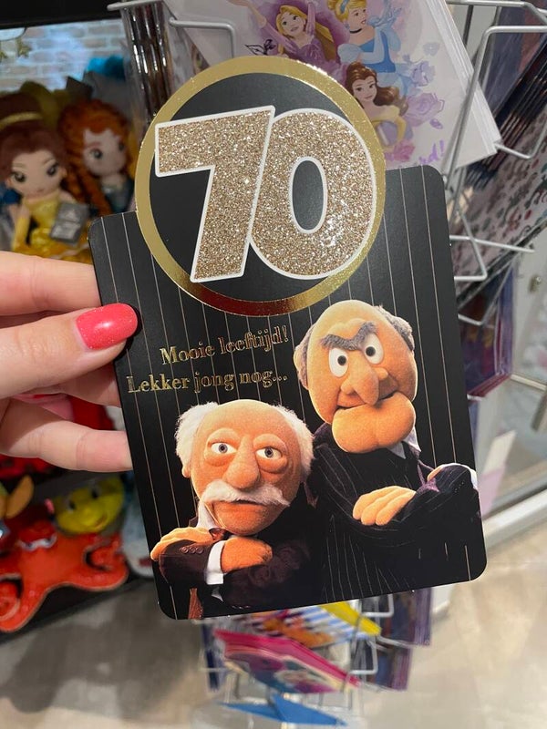Wenskaart + enveloppe Muppets 70 jaar