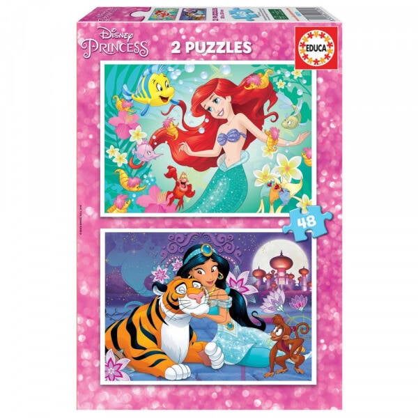 Puzzel Ariël en Jasmine 2 x 48 stukken