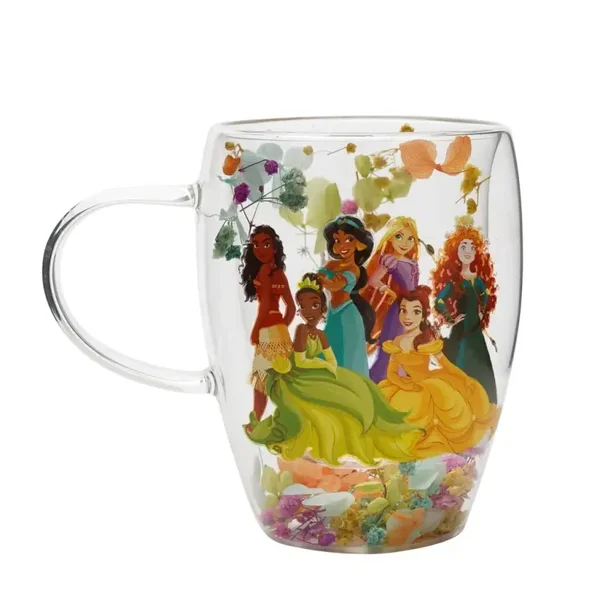Glazen mok floral Disney prinsessen