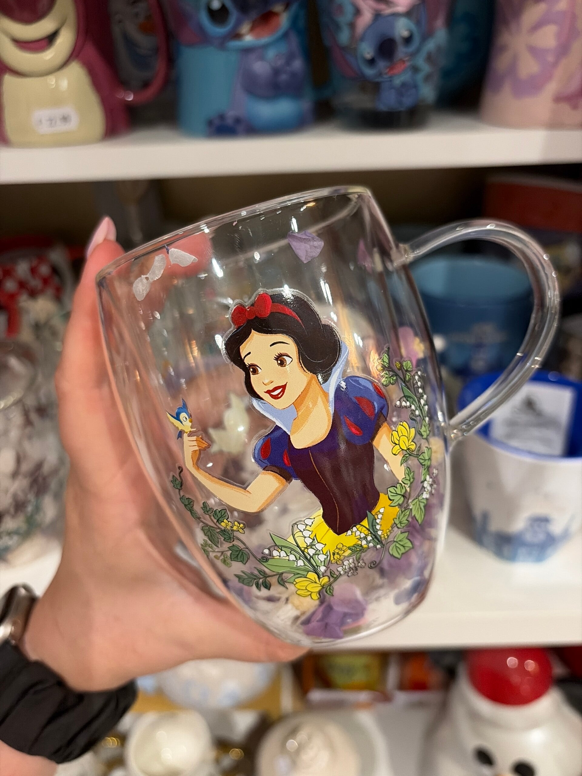Glazen mok floral Sneeuwwitje Snow White