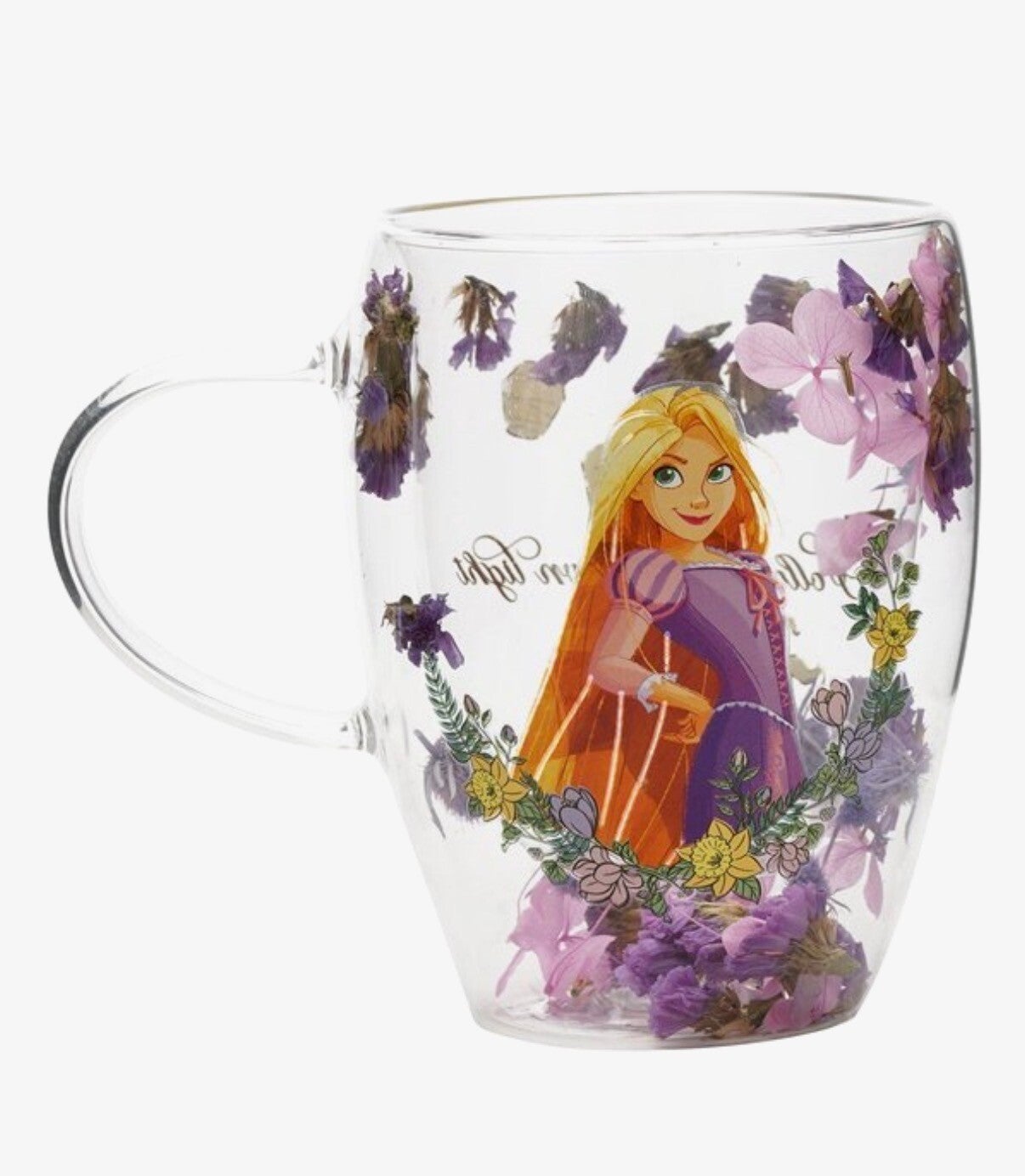 Glazen mok floral Rapunzel Tangled