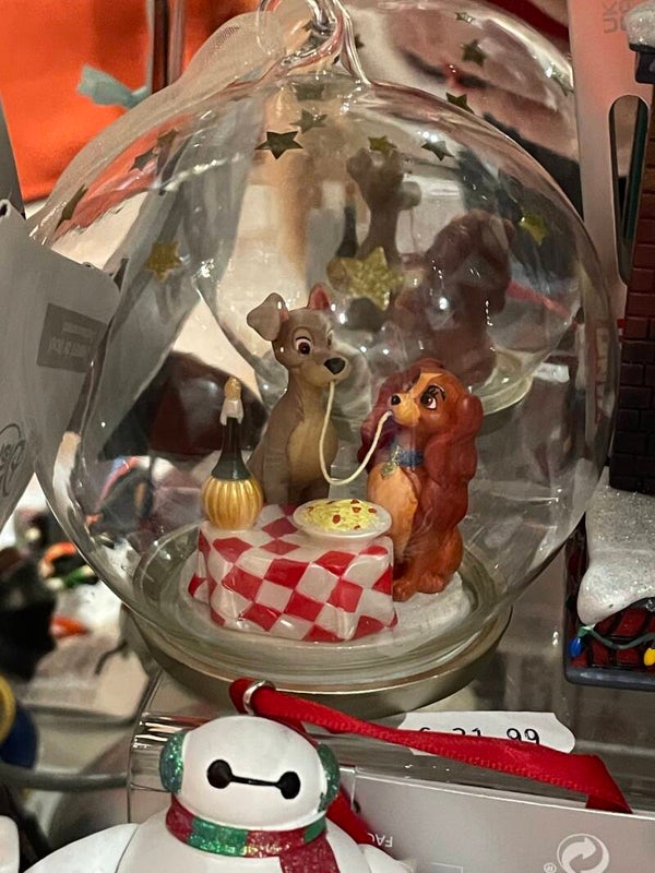 Kerstornament Lady en de vagebond (lady and the tramp)