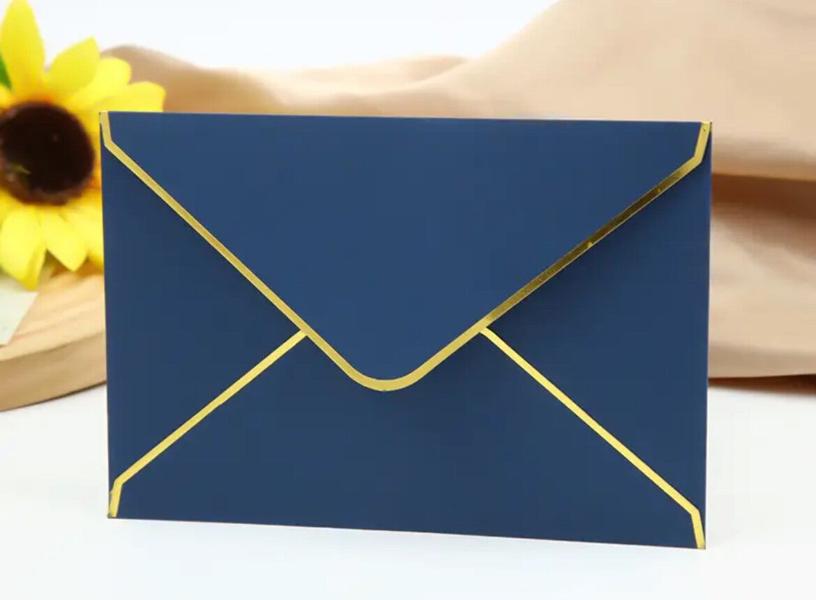 Enveloppe kerstkaartje blauw