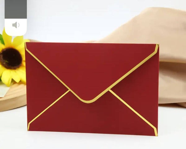 Enveloppe kerstkaartje bordeau