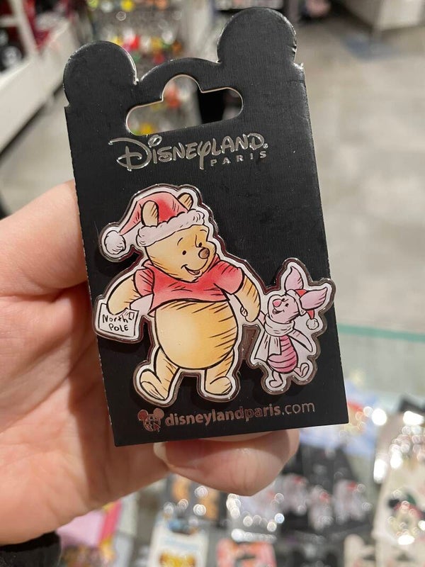 Pin 181 pooh en Knorretje kerst (piglet)