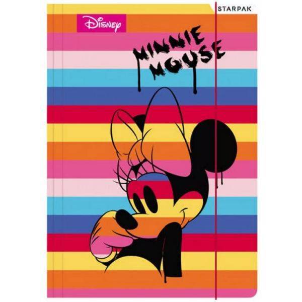 Mapje Minnie gestreept rainbow A4