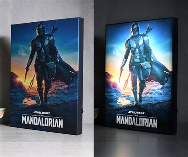 Canvas met licht Mandalorian