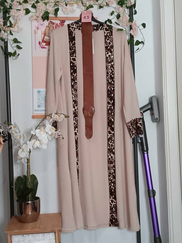 Gilet léopard avec ceinture