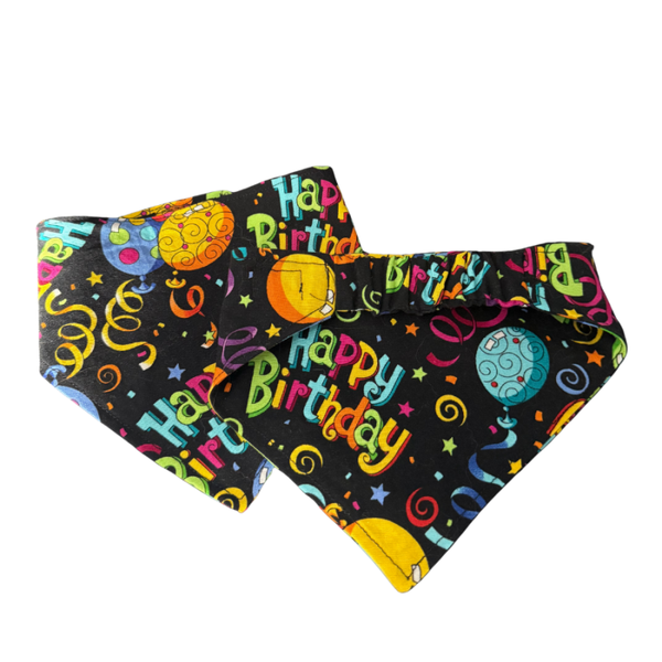 Scrunchie dog bandana Happy Birthday Medium